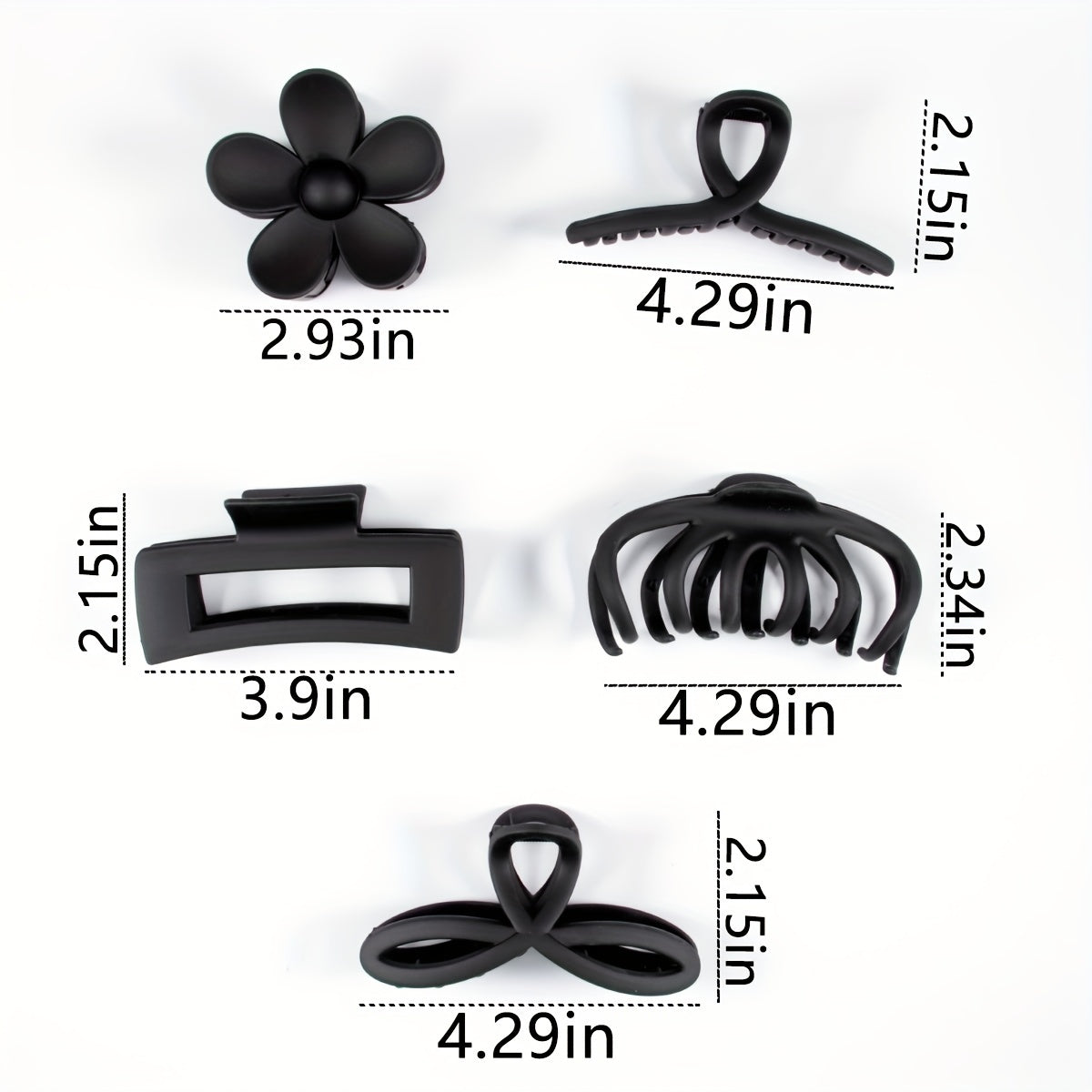 5pcs Matte Hair Claw Clip Flower Shaped Octopus Hair Clip