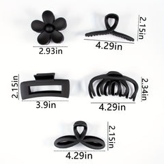 5pcs Matte Hair Claw Clip Flower Shaped Octopus Hair Clip