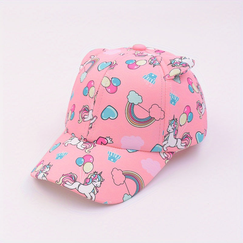 Rainbow Unicorn Little Girls Baseball Cap
