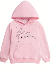 Girls Bear Pattern Smart Hoodie for Halloween Party