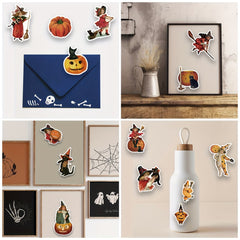 50pcs Vintage Halloween Witch Theme Scrapbook Stickers