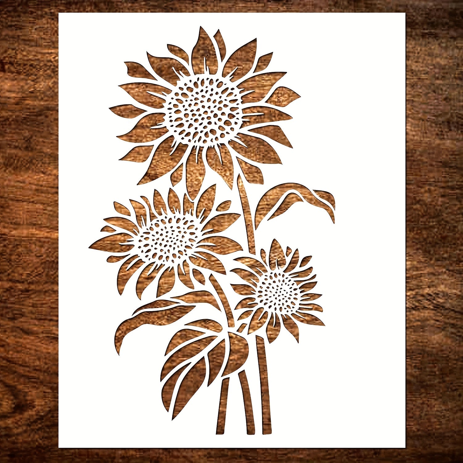 Large Sunflower Stencil 30 - Reusable DIY Template for Art