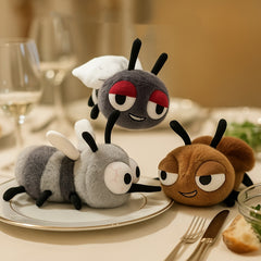 JIAJCHUF 9in Plush Insect Stuffed Toys with Red Eyes & Antennae