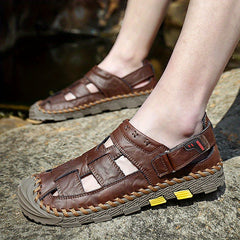 Men's Stitch Non Slip Sandals Wear resistant Comfy Beach Shoes Summer
