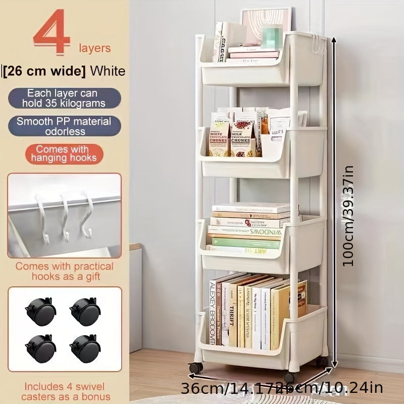 Adjustable Storage Trolley Space Saving Shelving For Kitchen Bathroom Office