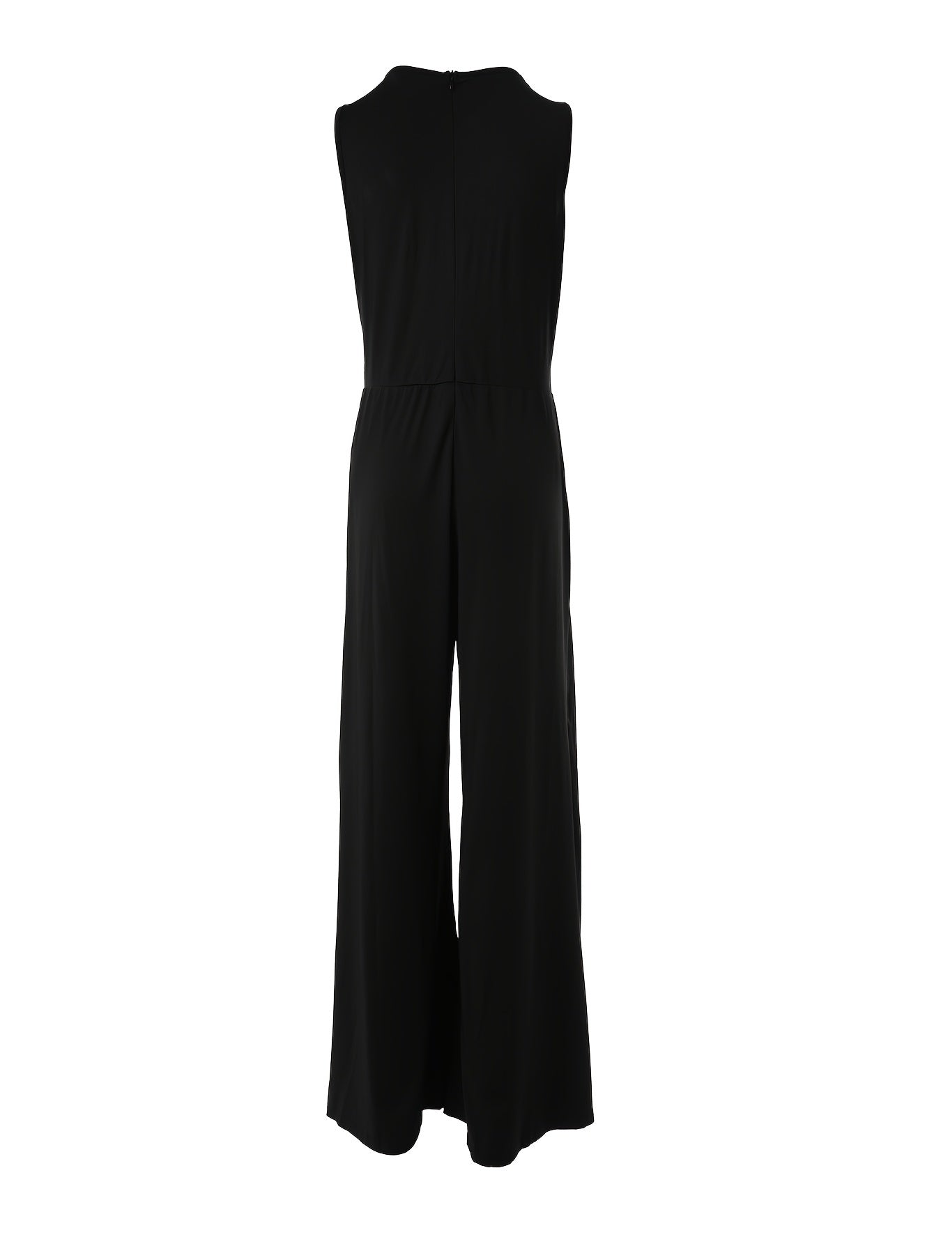 Rhinestone Sleeveless Wide Leg Jumpsuit Women's Clothing