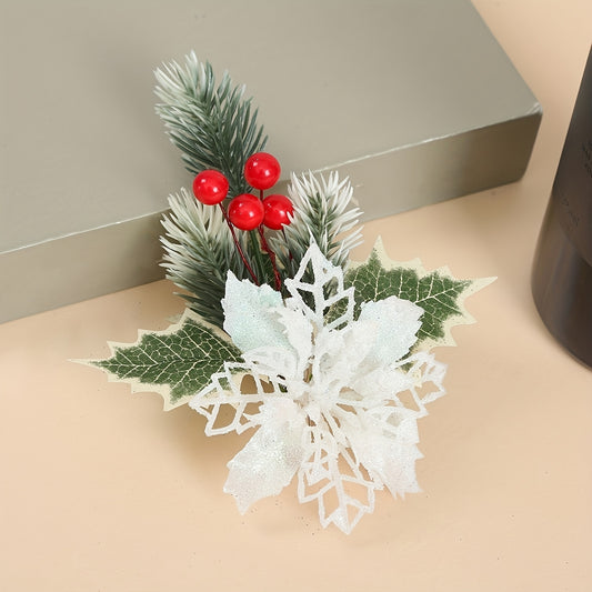Christmas Pine Needle Red Fruit Christmas Flower Christmas Tree Pendant Props