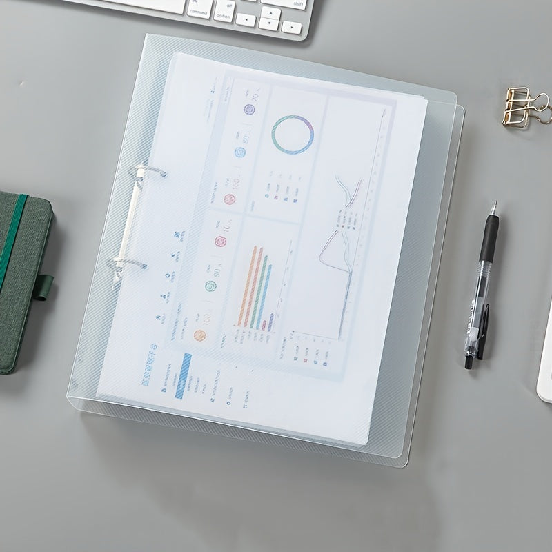 A4 Transparent Plastic Binder Punch Folder for Office Files Storage