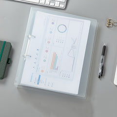 A4 Transparent Plastic Binder Punch Folder for Office Files Storage