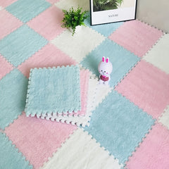 10pcs DIY Puzzle Plush Carpet 11.8''X11.8'' Back To School Supplies