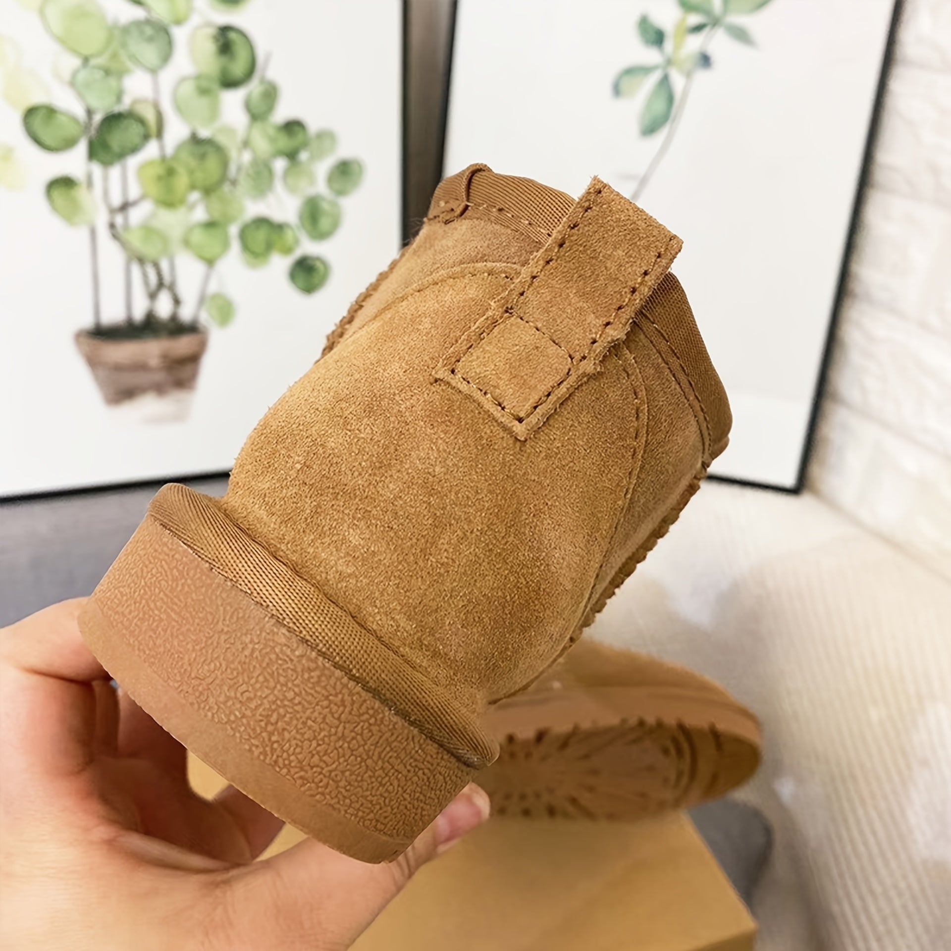 Plush Warm Snow Boots Non Slip Ankle Top Unisex Slip On Outdoor