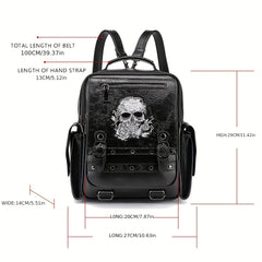 Gothic Punk Style Ghost Skull Embroidery Backpack