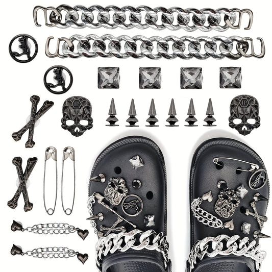 22pcs Gothic Shoe Charms for Clogs Garden Shoes Decoration Adults