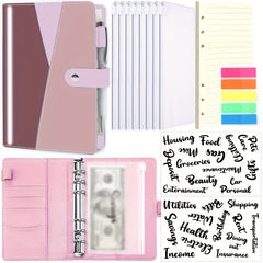 A6 Budget Binder with 8 Cash Envelopes, 40 Pages, 200 Markers, 2 Stickers