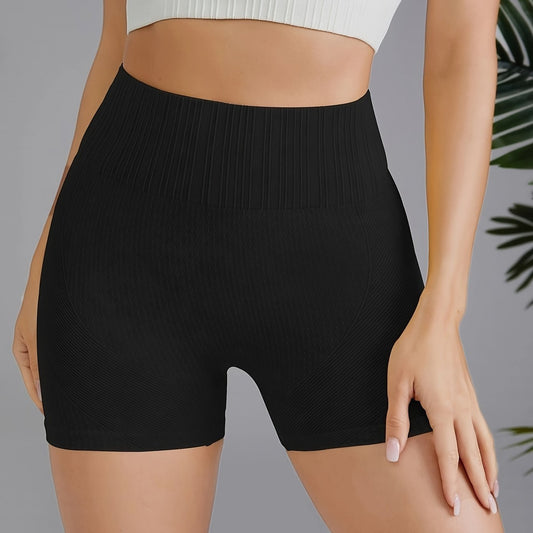 High Stretch Yoga Fitness Shorts Solid Running Workout Sports Shorts