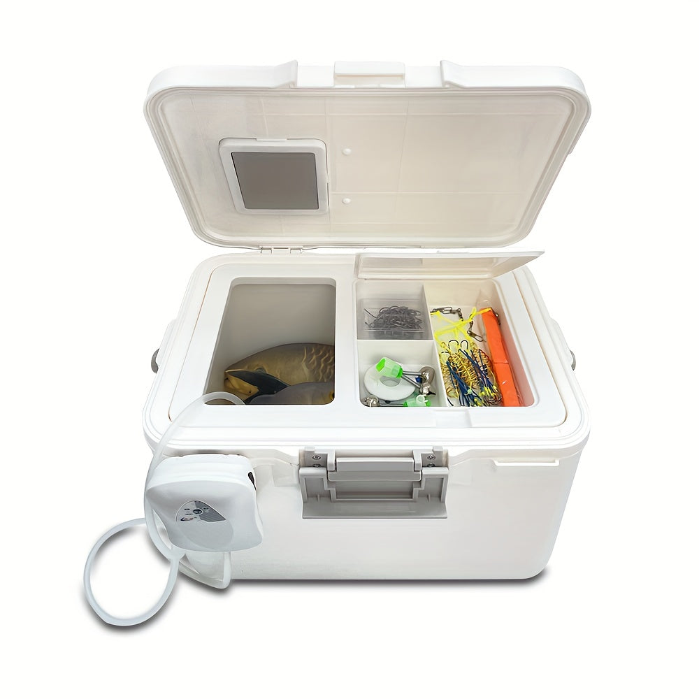Portable Outdoor Insulated Box for Fishing with Refrigeration and Oxygenation