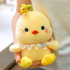 Yellow Flower Chick Plush Toy Soft Polyester Holiday Gift