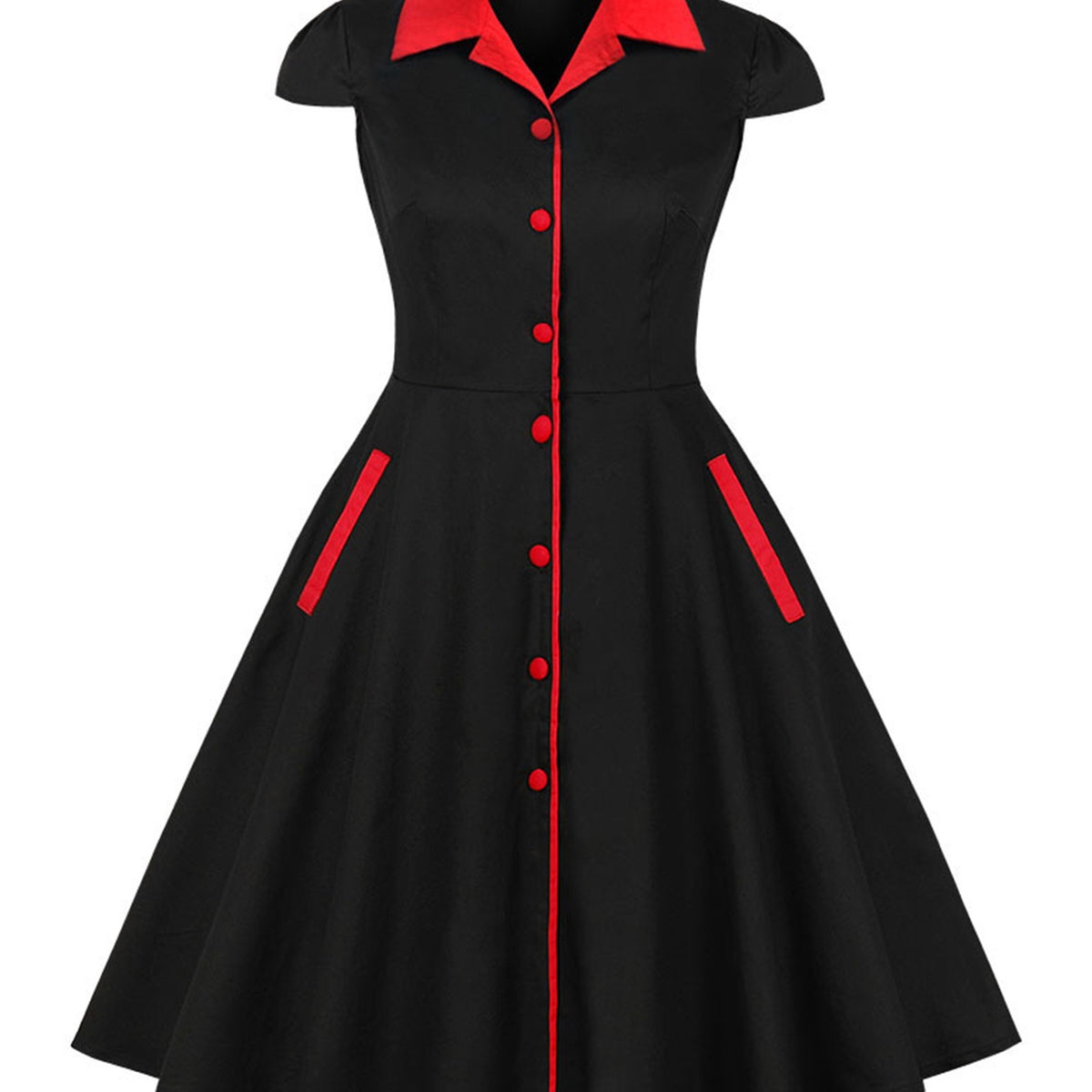  Colorblock Shirt Dress