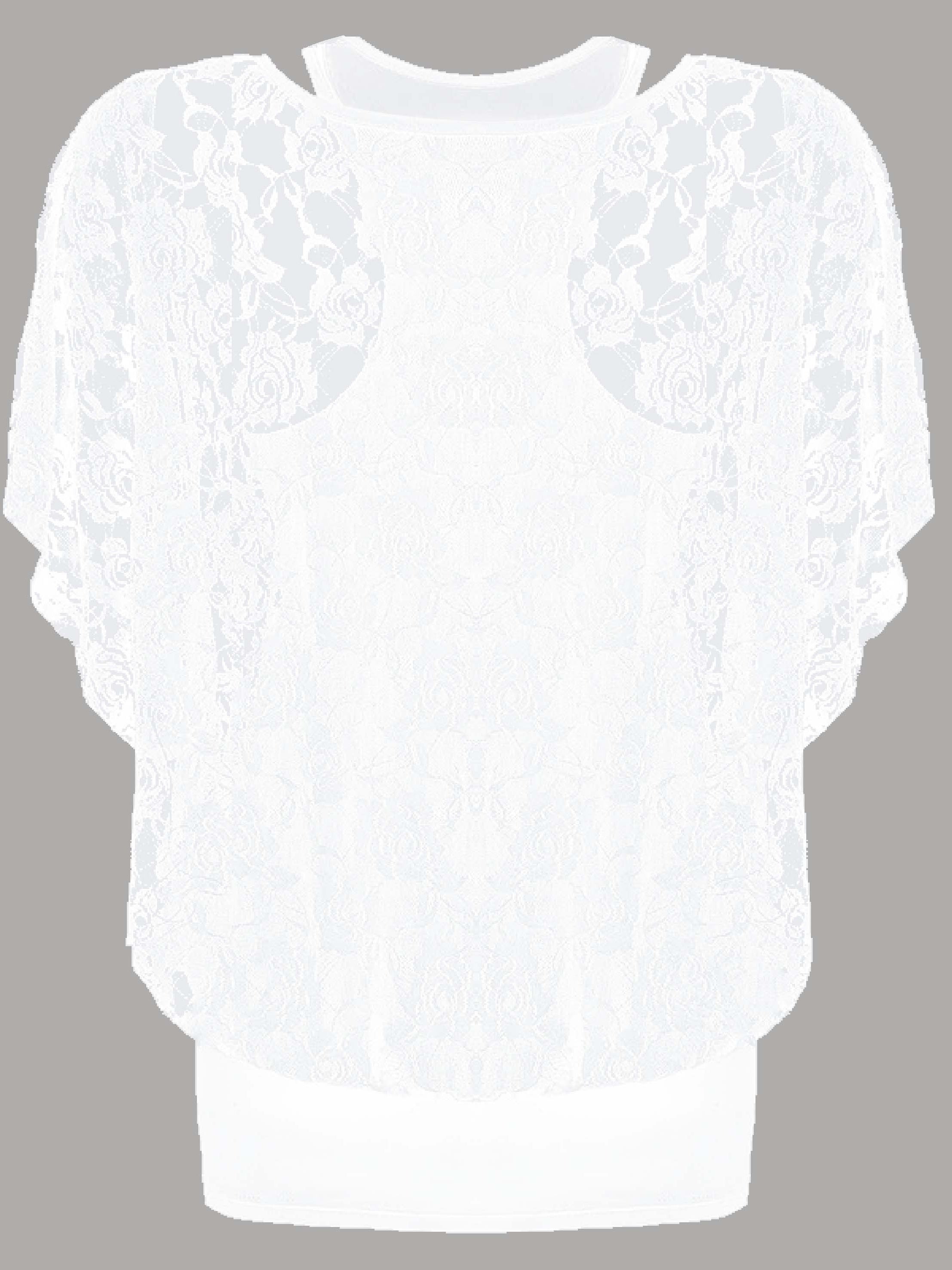 Vintage Lace Blouse & Tank Top Two Piece Set Women's Clothing