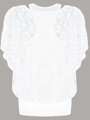 Vintage Lace Blouse & Tank Top Two Piece Set Women's Clothing