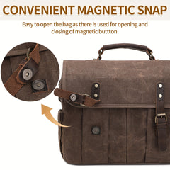 Waterproof Leather Laptop Briefcase Large Crossbody Bag