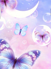 Dreamy Butterfly Print Dress Girls Sleeveless Summer Party Gift