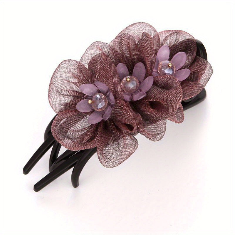 Duck Billed Mesh Flower Hair Claw for Women Girls Hair Clip