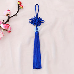 Jade Slice Tassel Square Knot Pendant Hanging Rope Gift Lucky Knot