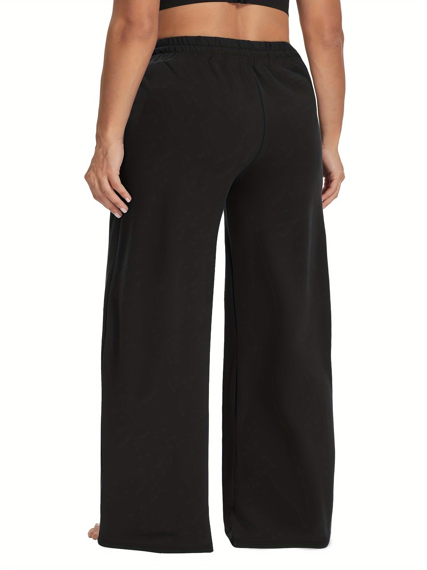  Casual Pants Women's Plus Solid Elastic Drawstring High Rise