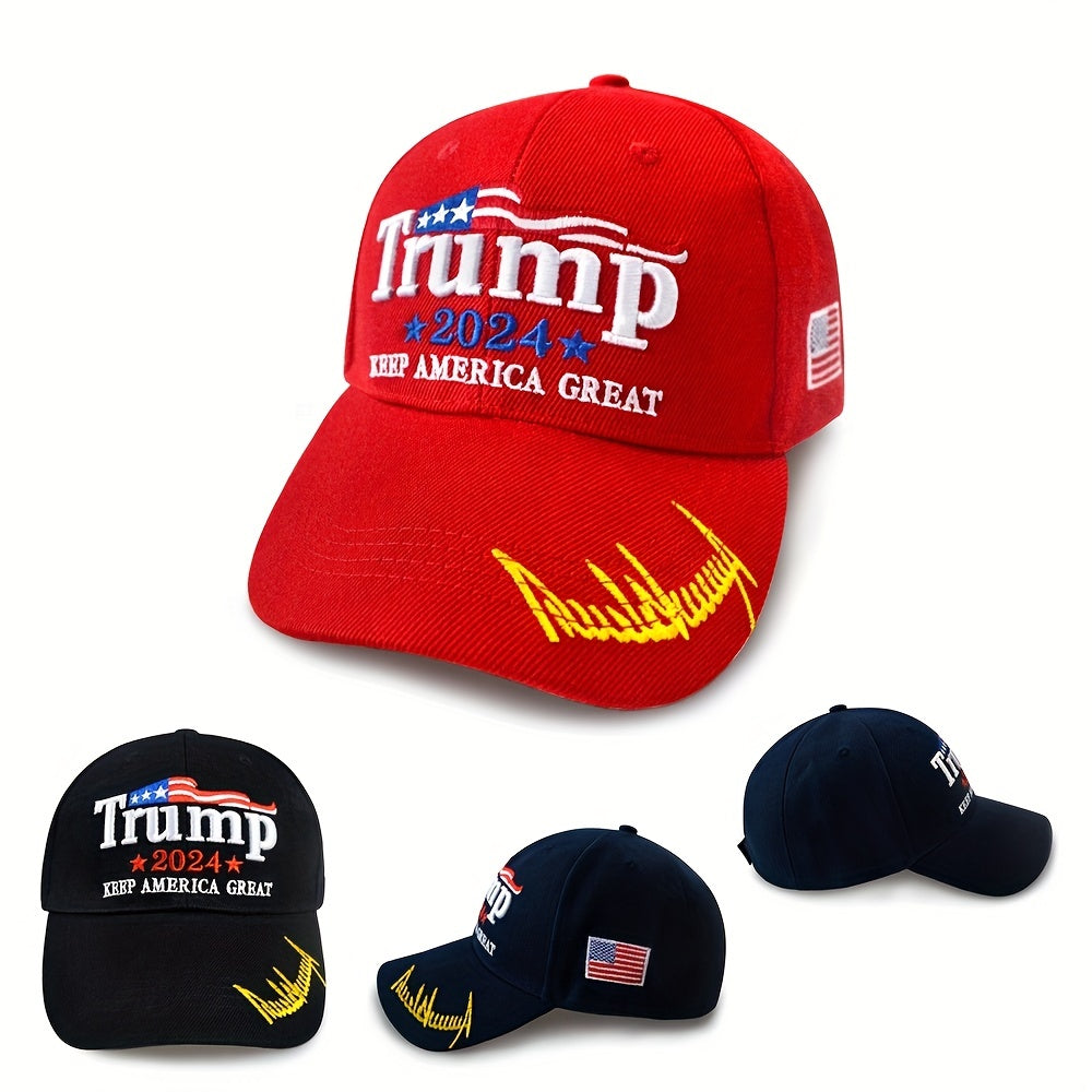 Letter Flag Embroidery Baseball Cap Casual Adjustable Sun Hat Unisex