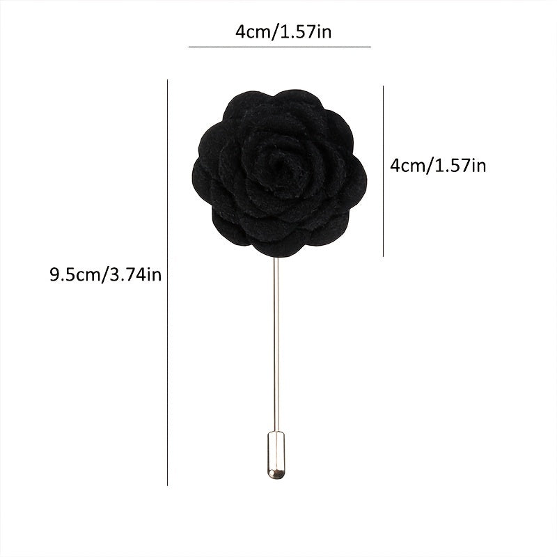 Chest Flower Two Tone Collar Suit Brooch Wedding Pin