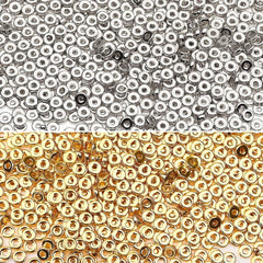300pcs 6mm Golden & Silver Flat Round Spacer Beads Disc for DIY Jewelry Making