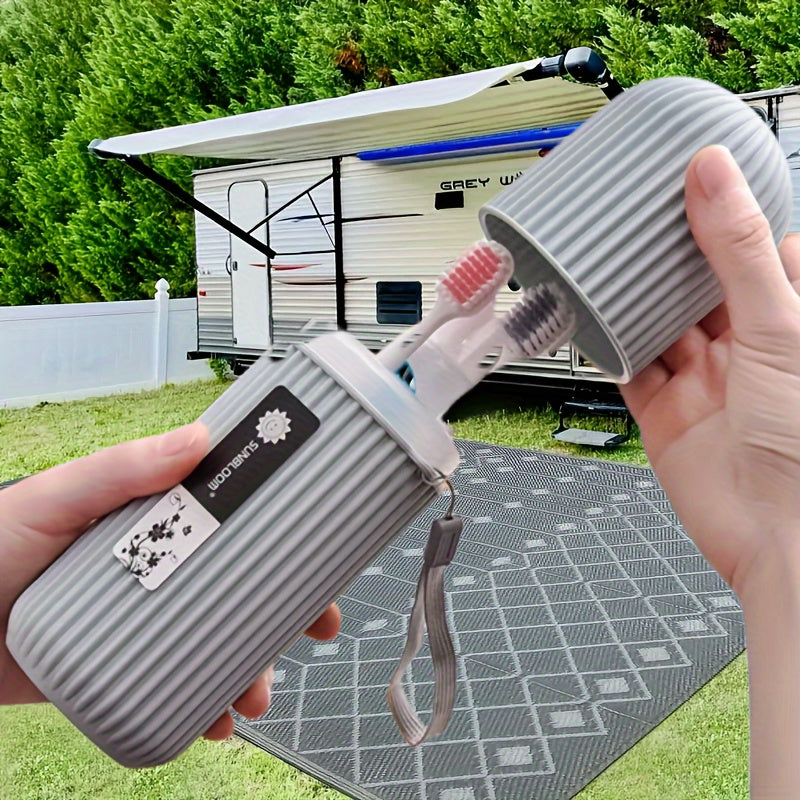 Portable Outdoor Toothbrush Box Set with Mouthwash Cup for Travel
