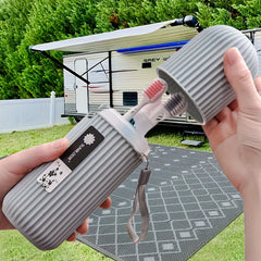 Portable Outdoor Toothbrush Box Set with Mouthwash Cup for Travel
