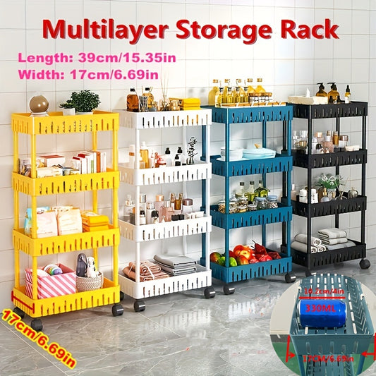 Plastic Storage Cart 4 Layers Multifunctional Garage Rack