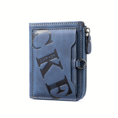 Men's Retro Short Zipper PU Leather Wallet Ideal Gift For Men