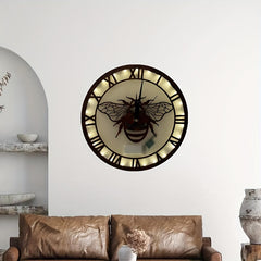 LED Lights Wooden Home Decoration Wall Clock