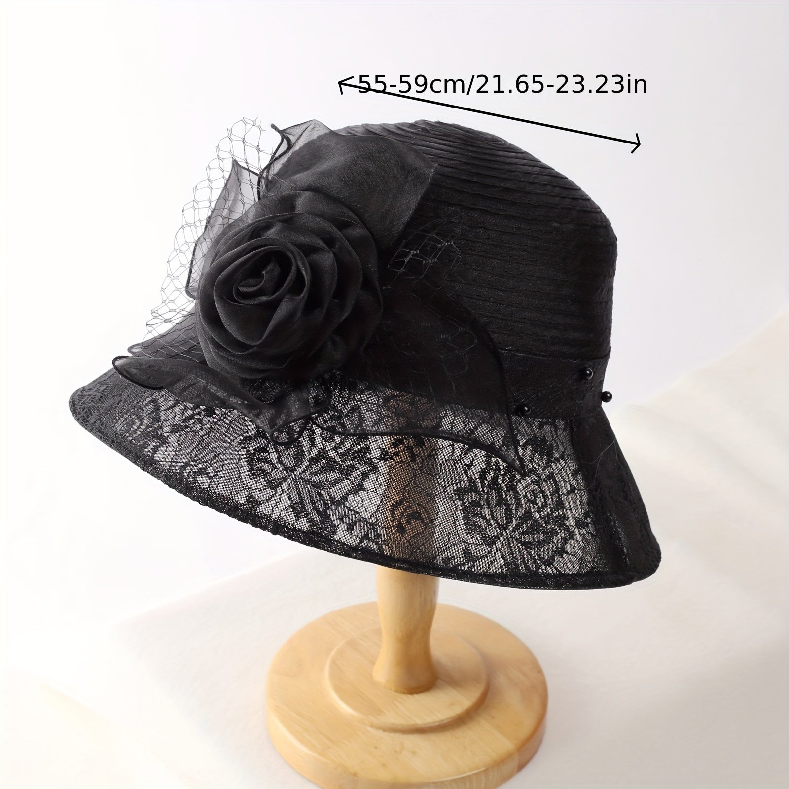 Mesh Breathable Bucket Hat Sunshade Flower Decor Hats For Women