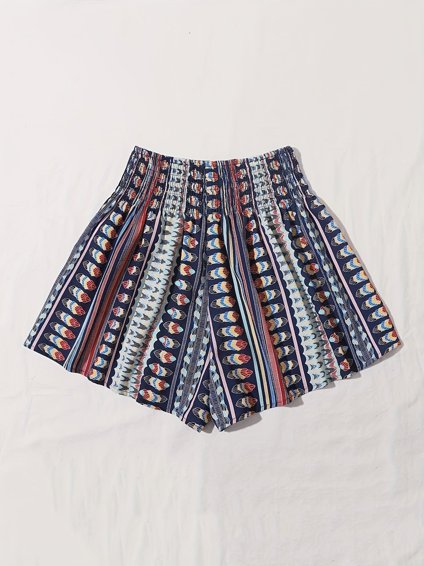  Southwestern Print Elastic Shorts