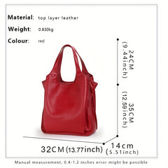 Women's Large Leather Hobo Shoulder Bag with Solid Handbag
