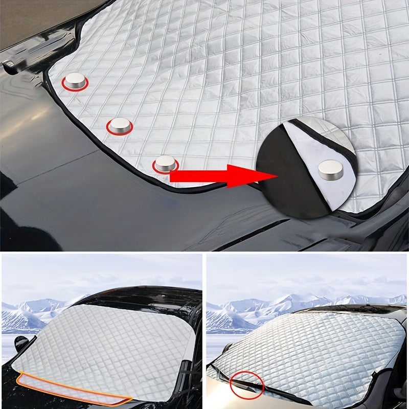 Car Windshield Snow Cover w/ 3 Strong Magnets Enlarged & Thickened Version