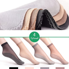 10 Pairs Thin Transparent Non-slip Short Socks Women's Stockings