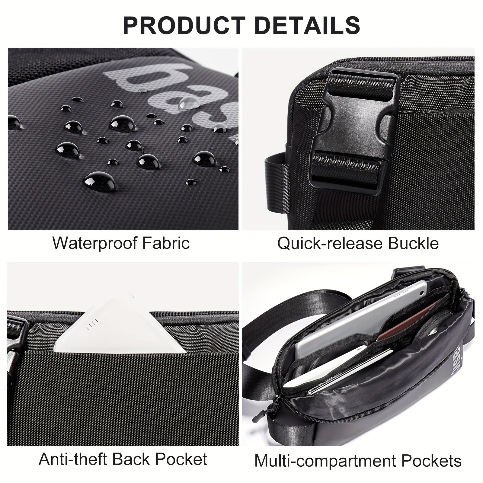 Waterproof Waist Bag Fanny Pack For Men Or Women Mobile Phone Pouch Chest Bag