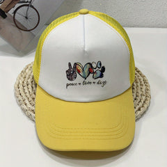 Love Dog Trucker Hat Cartoon Printed Baseball Cap Mesh Sun Hats