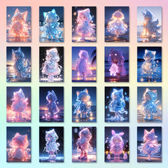 48pcs Raindrop Spirit Cartoon Stickers for Kids Laptop Luggage Notebook Decor