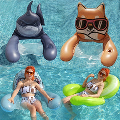Water Recliner Chair Inflatable Floating Row Hammock Pool