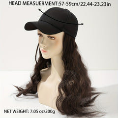 Long Curly Wavy Wig Hat Combo Synthetic Wig Heat Resistant for Daily Use