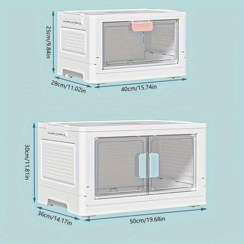 Folding Storage Box Single Double-sided Door Storage Box Transparent