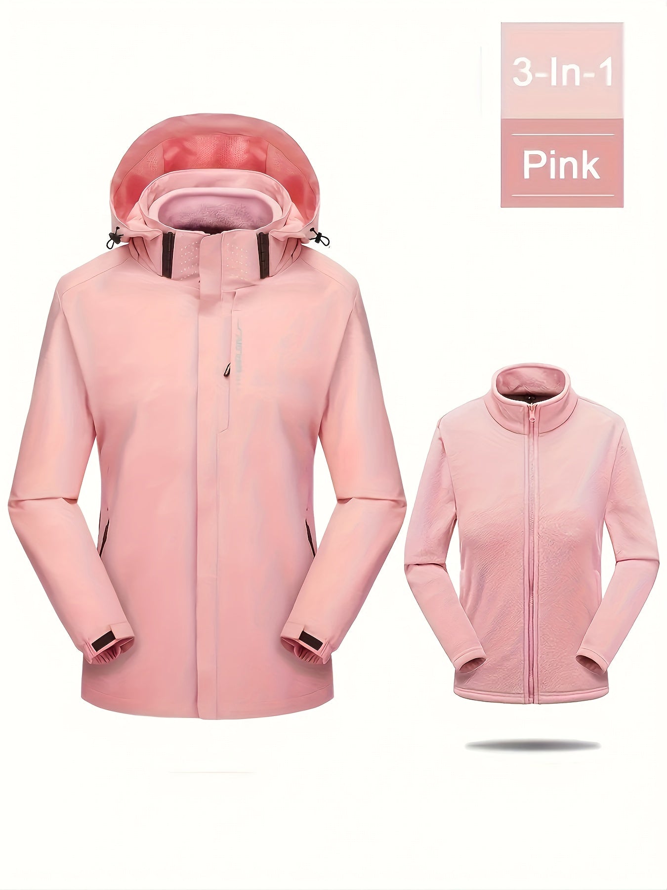 3-In-1 Fleece Liner Hiking Jacket Waterproof Outdoor Jacket