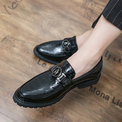 Men's Low Heel Loafer Shoes Comfy Non slip Slip On Shoes